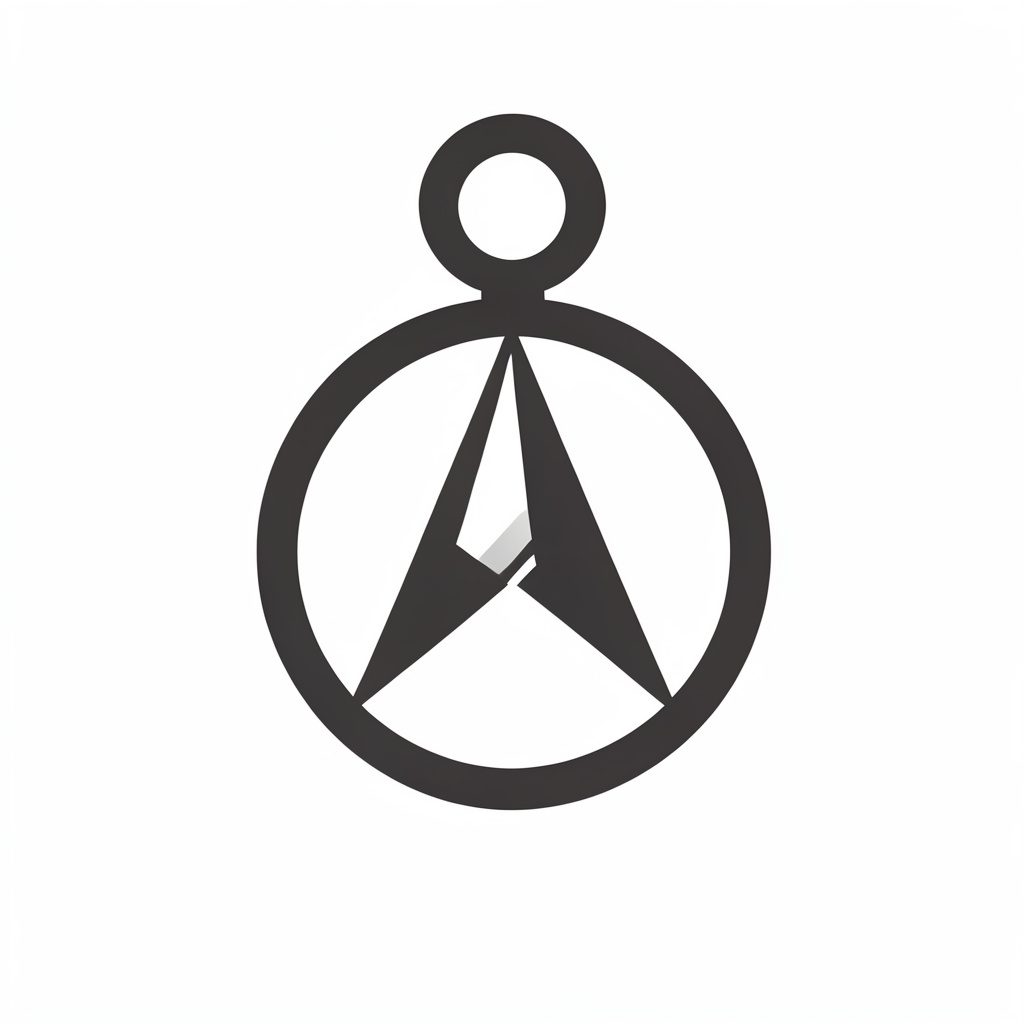 A simple line-art icon of a compass in dark charcoal on white, rendered as a duotone.